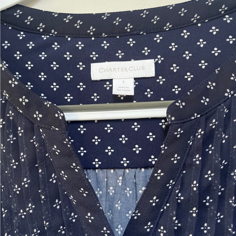 Charter Club Bell Sleeve Blouse Large - Picture 3 of 7